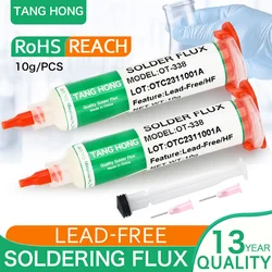 TANGHONG Lead-Free Halogen-Free BGA Welding Flux SMD Repair Soldering no-clean ball Planting Rosin Solder oil Paste 10cc