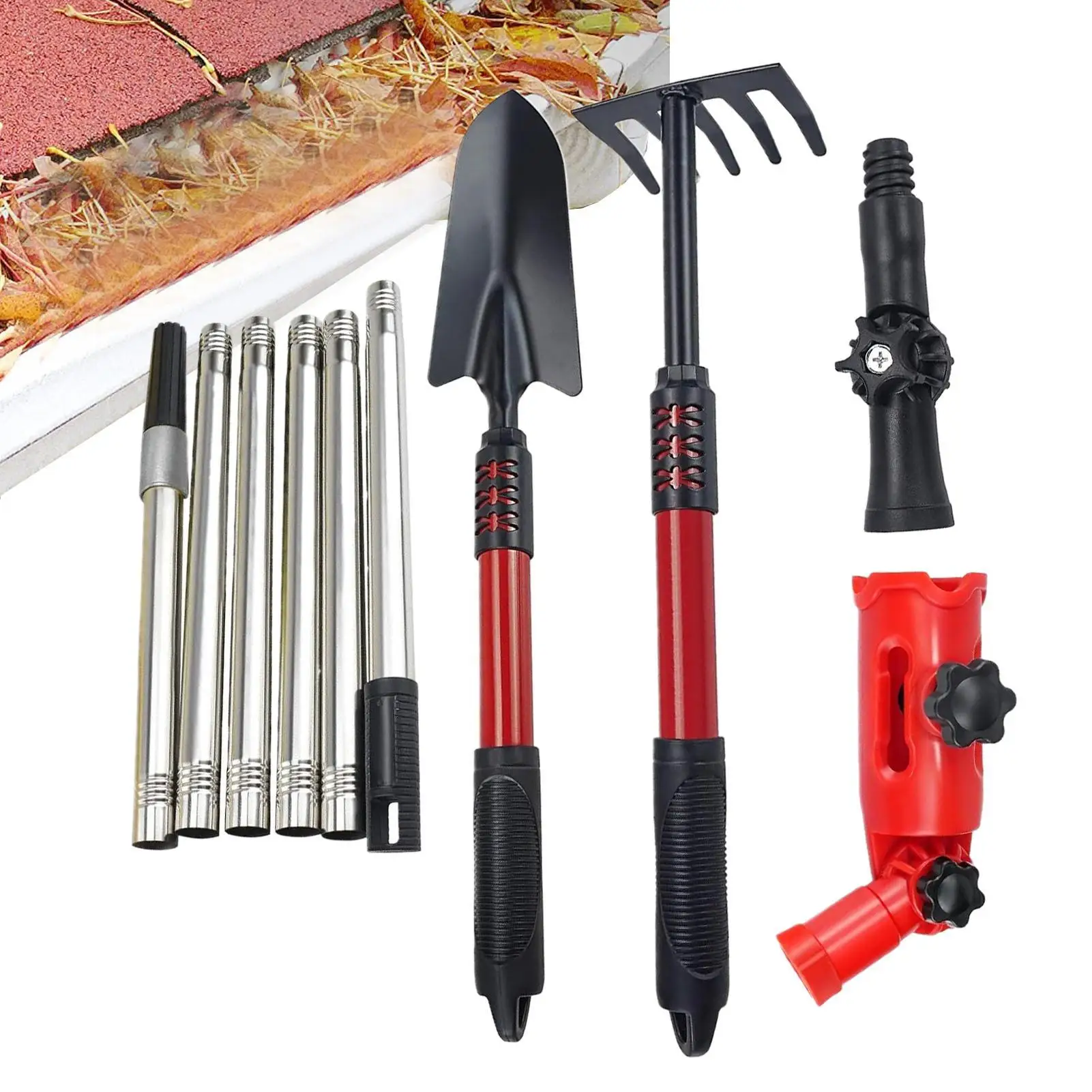 

Инструмент для очистки желобов Очиститель желобов Грабли и совок с удлинительными стойками Высокоэффективный инструмент для удаления листьев Нержавеющий кровельный инструмент