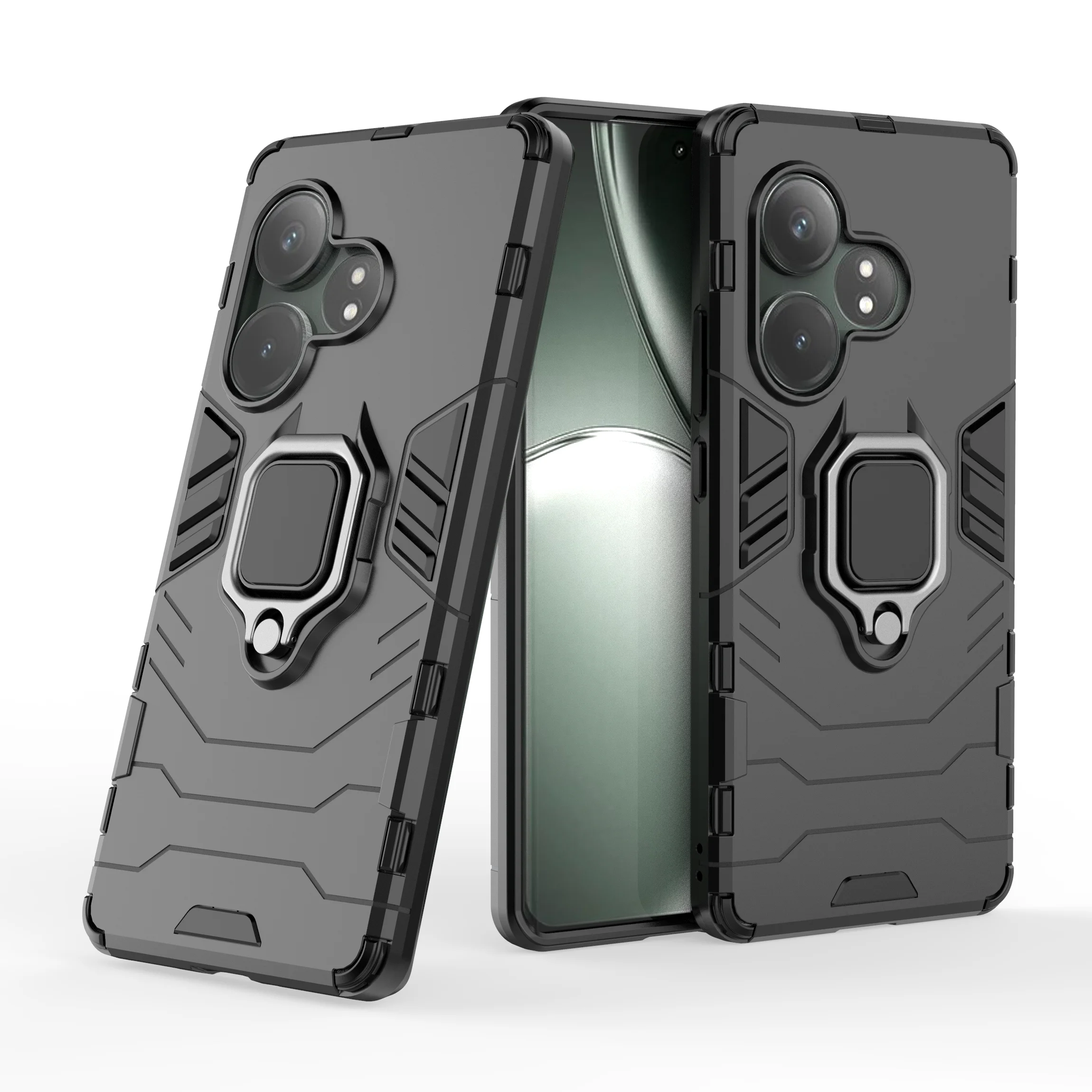 Case For Realme GT6 Global Bracket Shockproof Ring Holder Armor Cover For OPPO Realme Neo6 6T SE Couqe Funda