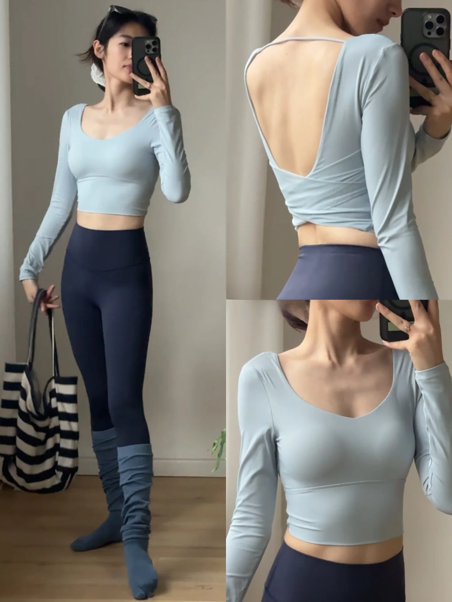 ヨガ-フィットネス-スポーツ-レディース-長袖-トレーニングウェア-耐摩耗性-吸汗性-抗菌性-ピラティス-体操服