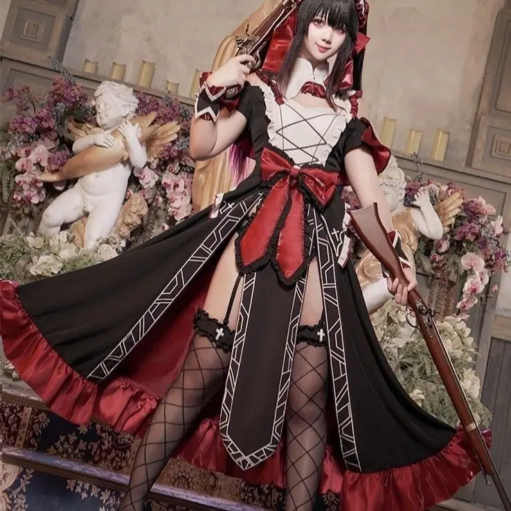 

Tokisaki Kurumi Cosplay Costume DATE A LIVE Nightmare Lolita Kimono Uniform Halloween Christmas Party Masquerade Anime Shows