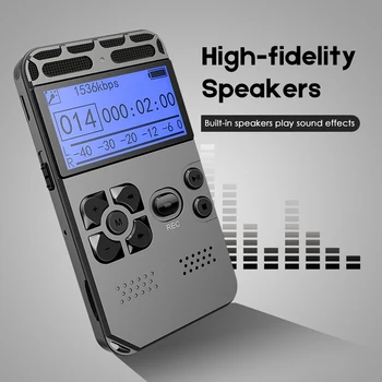 Noise reduction digital voice recorder active MP3 player USB charging lossless earphone LED display recording headphone