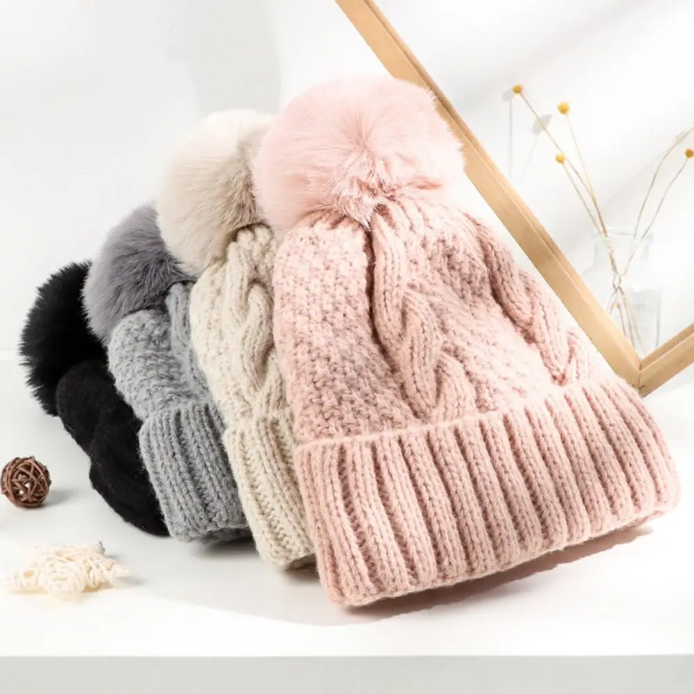 Fashion Thickened Winter Hat Ear Protection Keep Warm Knitted Cap Elastic Beanie Hats for Men Women