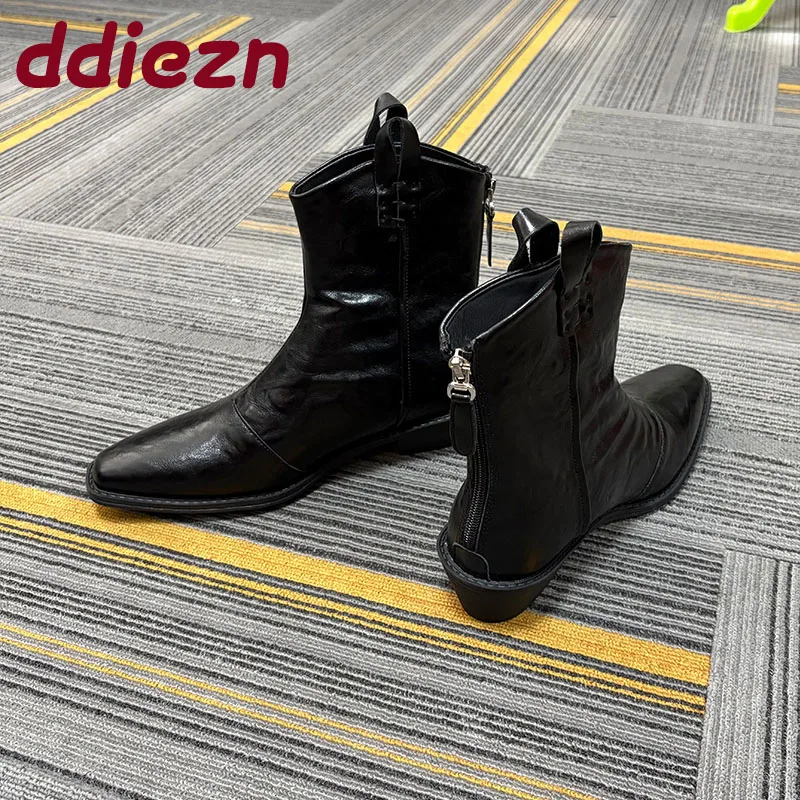 fashion-pointed-toe-women-western-ankle-boots-with-square-heels-shoes-footwear-zippers-ladies-short-boots-shoes-pumps-2025