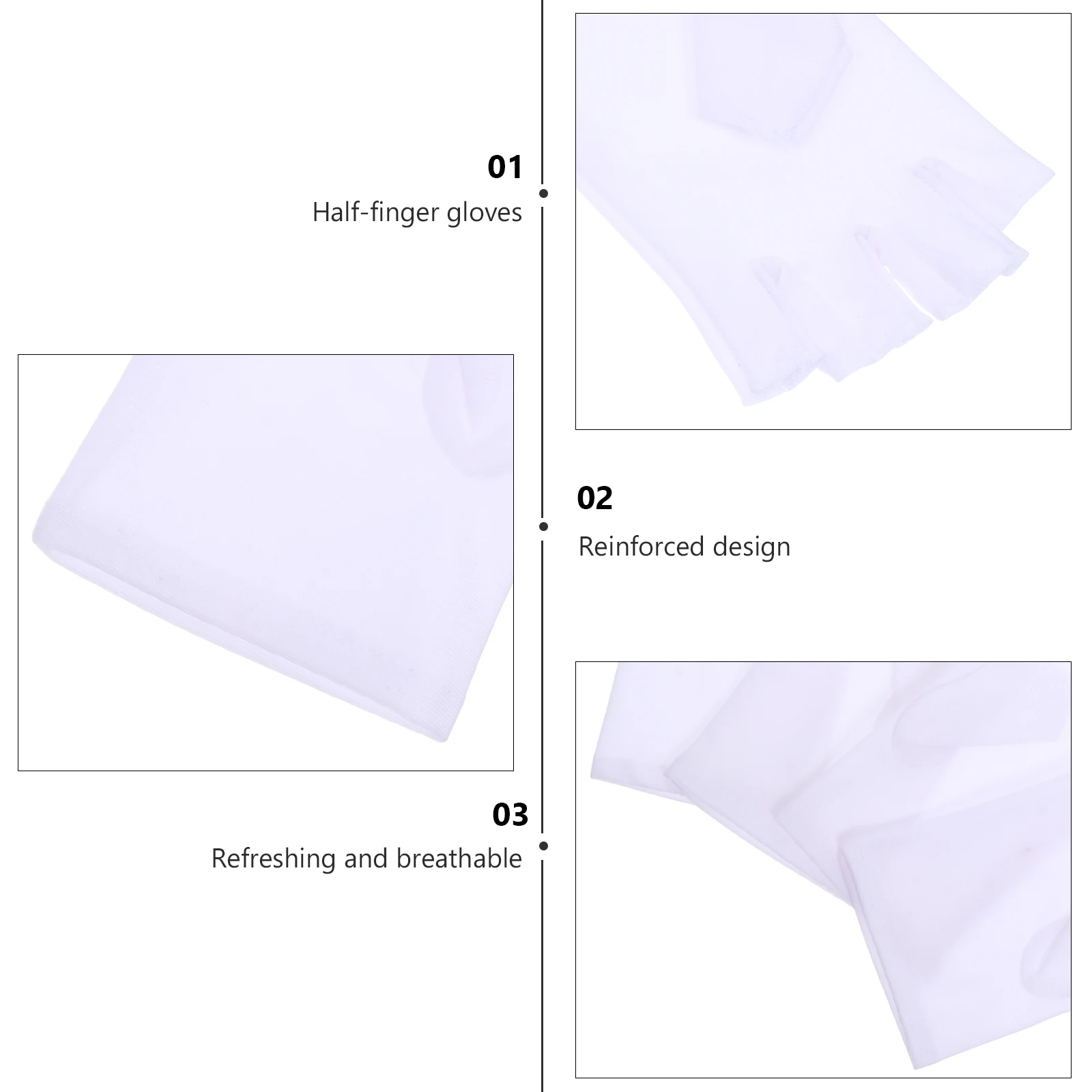 

2Pairs Sun Protection Fingerless Gloves High Elastic Spandex Ice Silk Material Breathable Anti-Uv Manicure Driving Riding