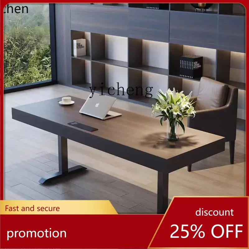 

ZML minimalist intelligent electric lifting desk modern simple solid wood computer work desk