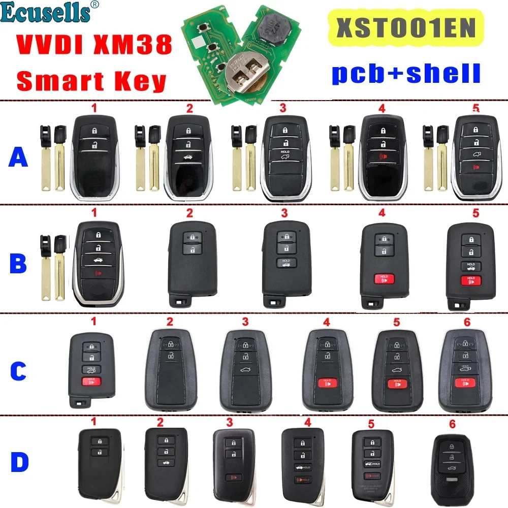 Xhorse VVDI XM38 Smart Key XSTO01EN Universal Remote Key 8A 4D 4A for Toyota Lexus Updated Version of VVDI XM Key XSTO00EN