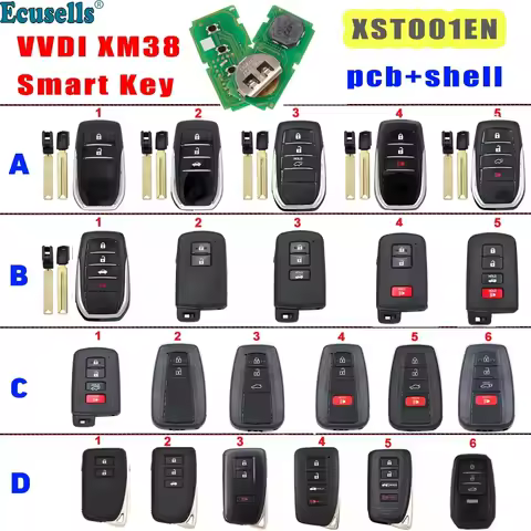 Xhorse VVDI XM38 Smart Key XSTO01EN Universal Remote Key 8A 4D 4A for Toyota Lexus Updated Version of VVDI XM Key XSTO00EN