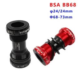 MTB Mountain Bike Bottom Bracket BSA BB 68/73mm 24/24mm Screw-in Center Bicycle Integrated Hollow Bottom Bracket shaft