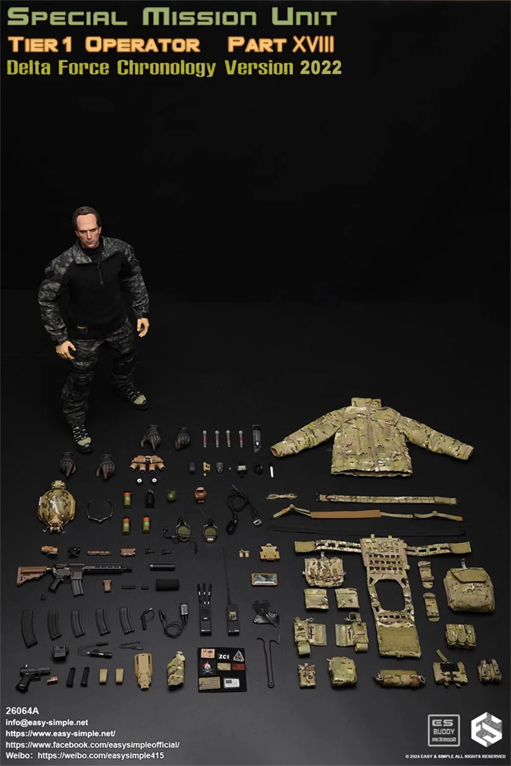 EASY&SIMPLE 26064A 1/6 Soldier United States Delta Special Forces Full Set 12'' Action Figure Model Toy In Stock