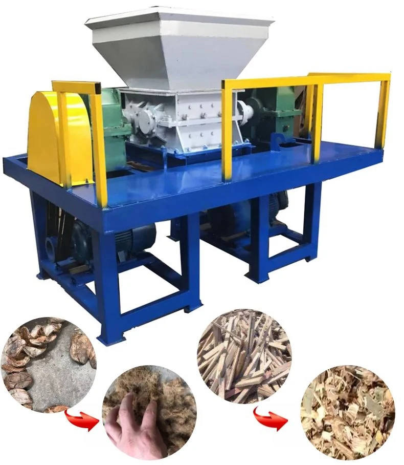 High Efficiency Automatic Tire Shredder Machine Double Shaft Rubber Crusher Waste Plastic Recycling Plant for Car Tyres