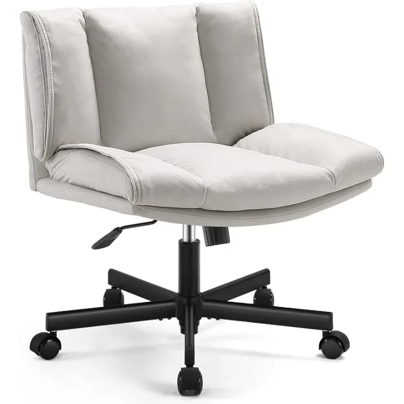 

LEAGOO Armless Desk Chairs with Wheels Office Chair Vanity Chair with Technical Cloth Adjustable Swivel Computer Task Chairs