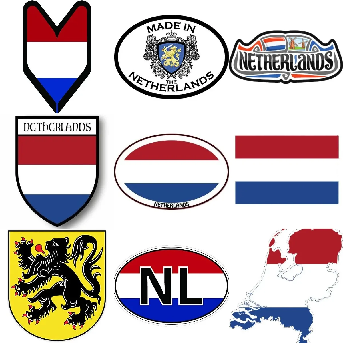

Netherlands NL Flag Map Creative Stickers for Covered Scratch Decorate Bicycle Laptop Car Window Off-road Wall Decal Accessories