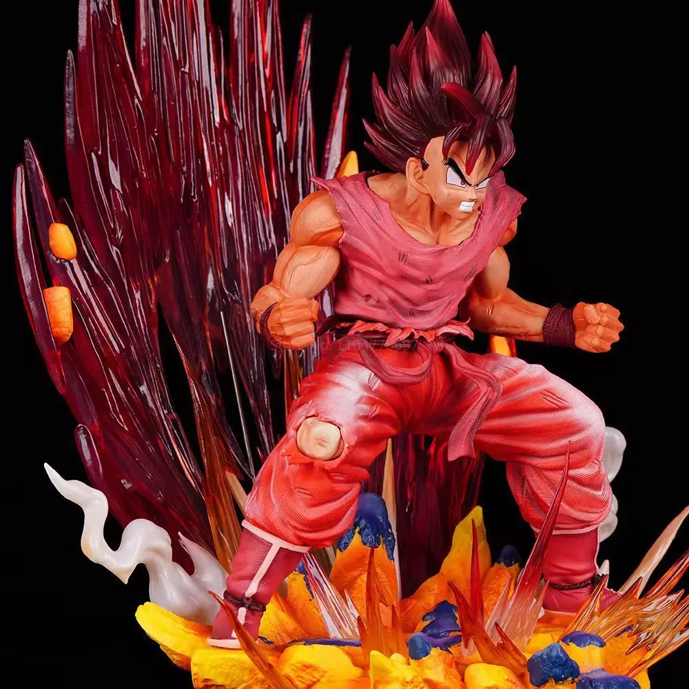 

Коллекционная фигурка Сон Гоку в режиме Кайокен (38 см) из Dragon Ball: Аниме-статуэтка из смолы с эффектом красной ауры, модель для декора