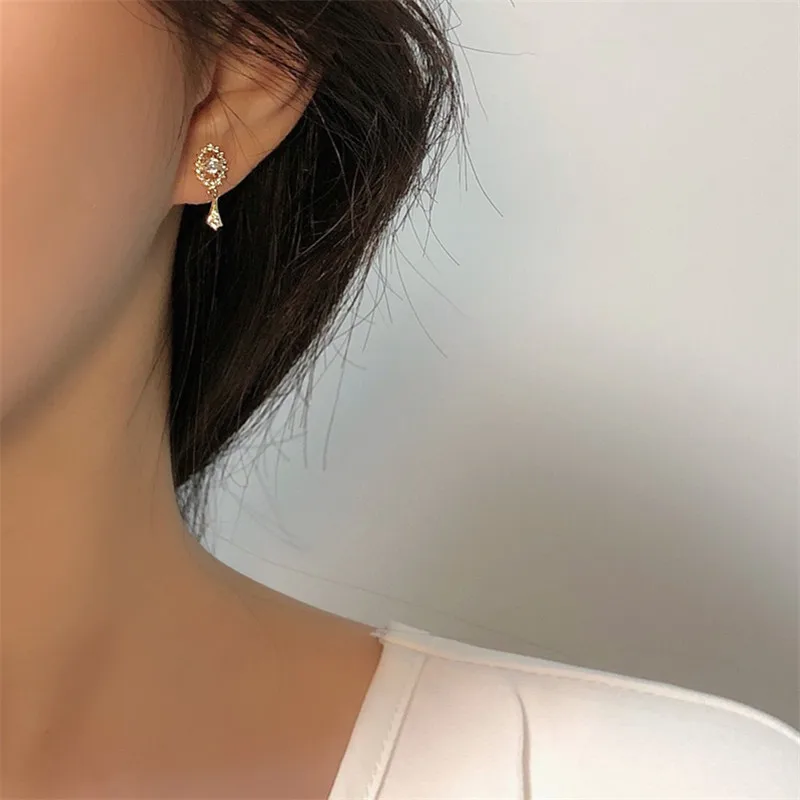 French Design Sense Tassel Zircon Earrings Vintage Temperament Fashion Unique Accessories Gifts For Girlfriend Sister Trendy