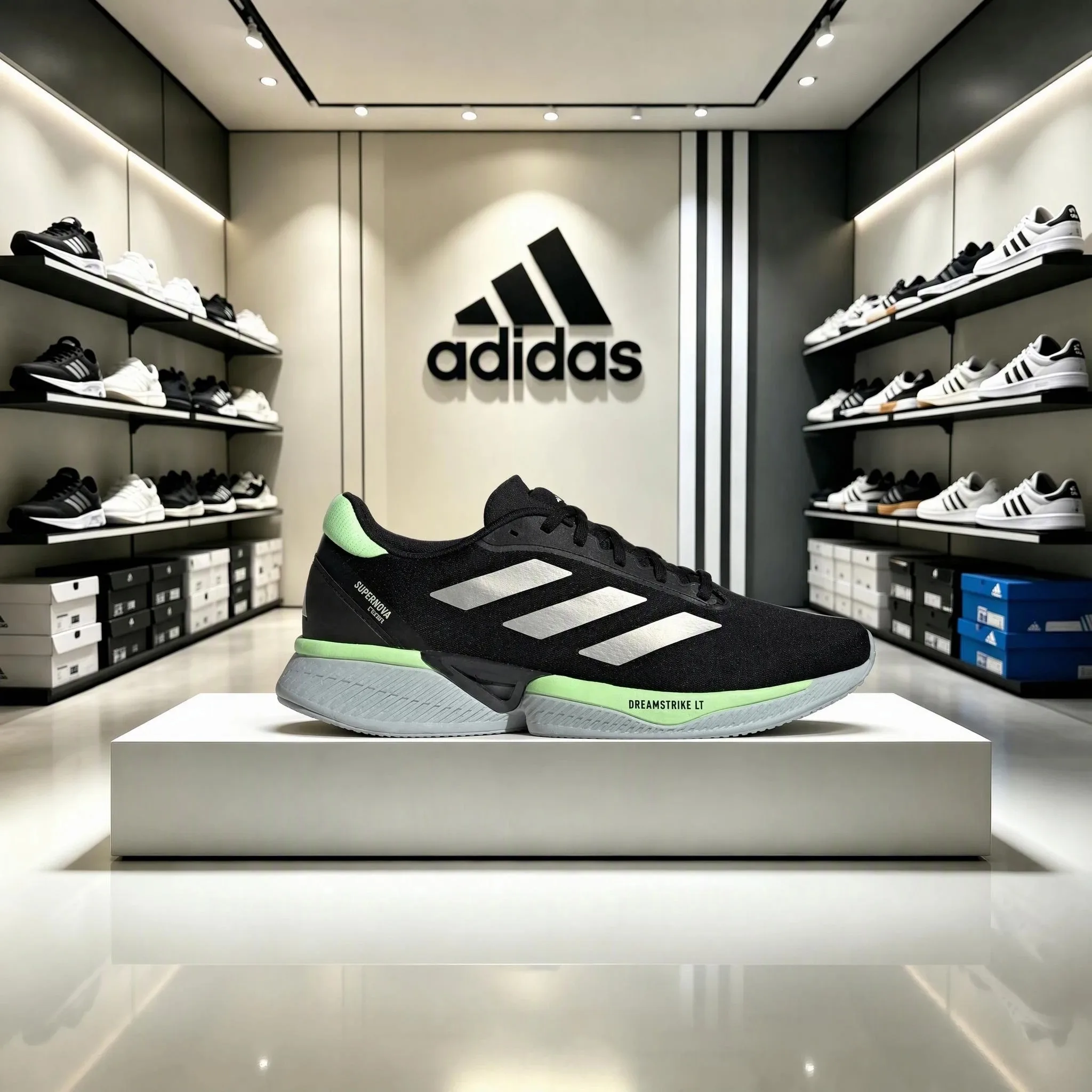 Adidas Supernova Eterno Men's Running Shoes Dreamstrike LT Cushioned Breathable Mesh Sneakers Black Green IH0434