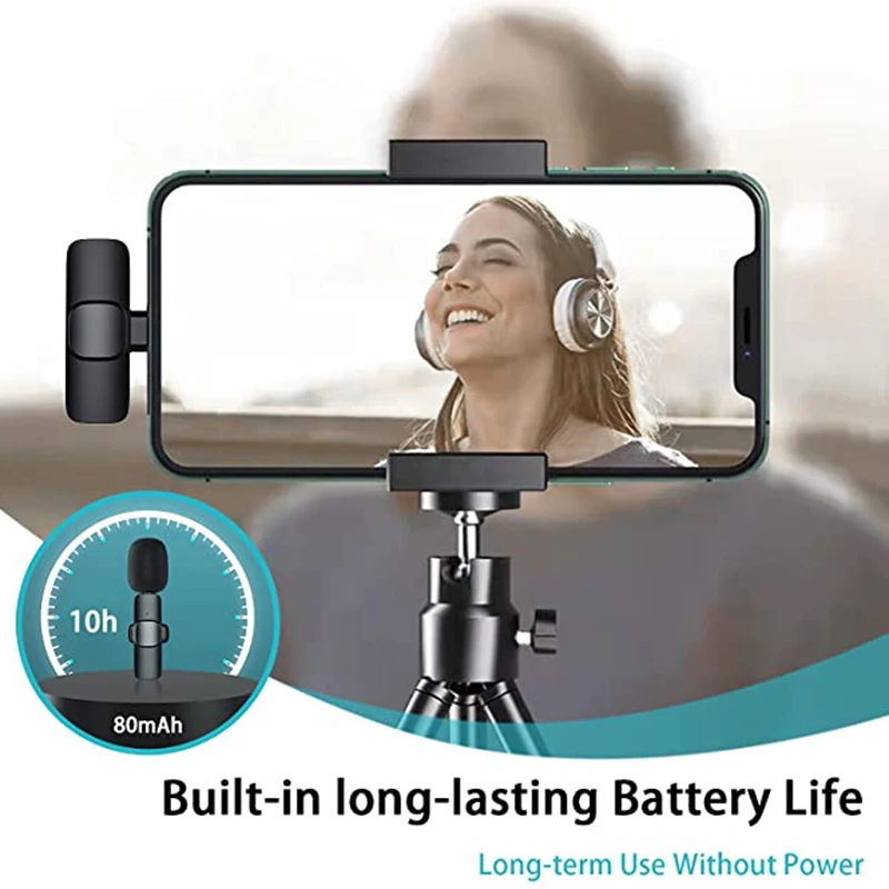 Lavalier Microphone Wireless Type C Lightning for Iphone and Android Mobile Phone Mini Mic for Audio Video Recording Broadcast