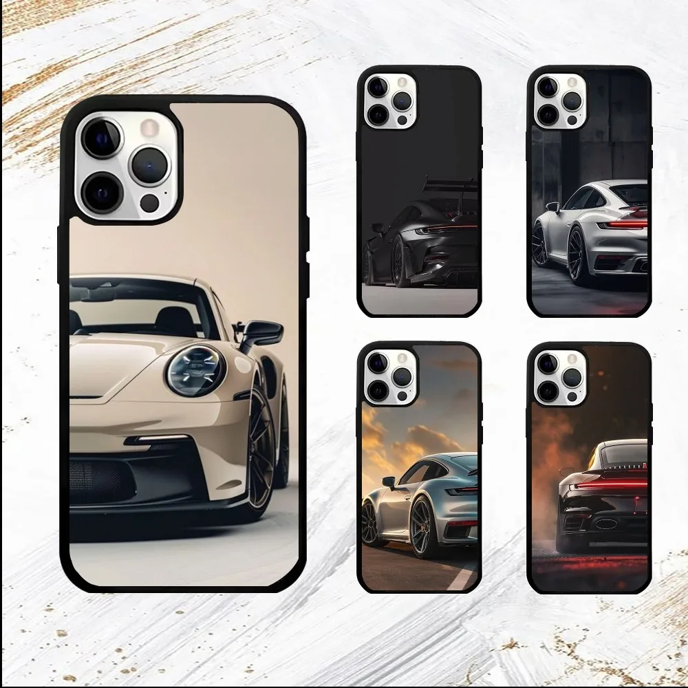 Sports GT3-RS Supercar-911 Phone Case For iPhone 16 15 14 13 12 11 Pro Max Plus Mini PC Fashion mirror phone case