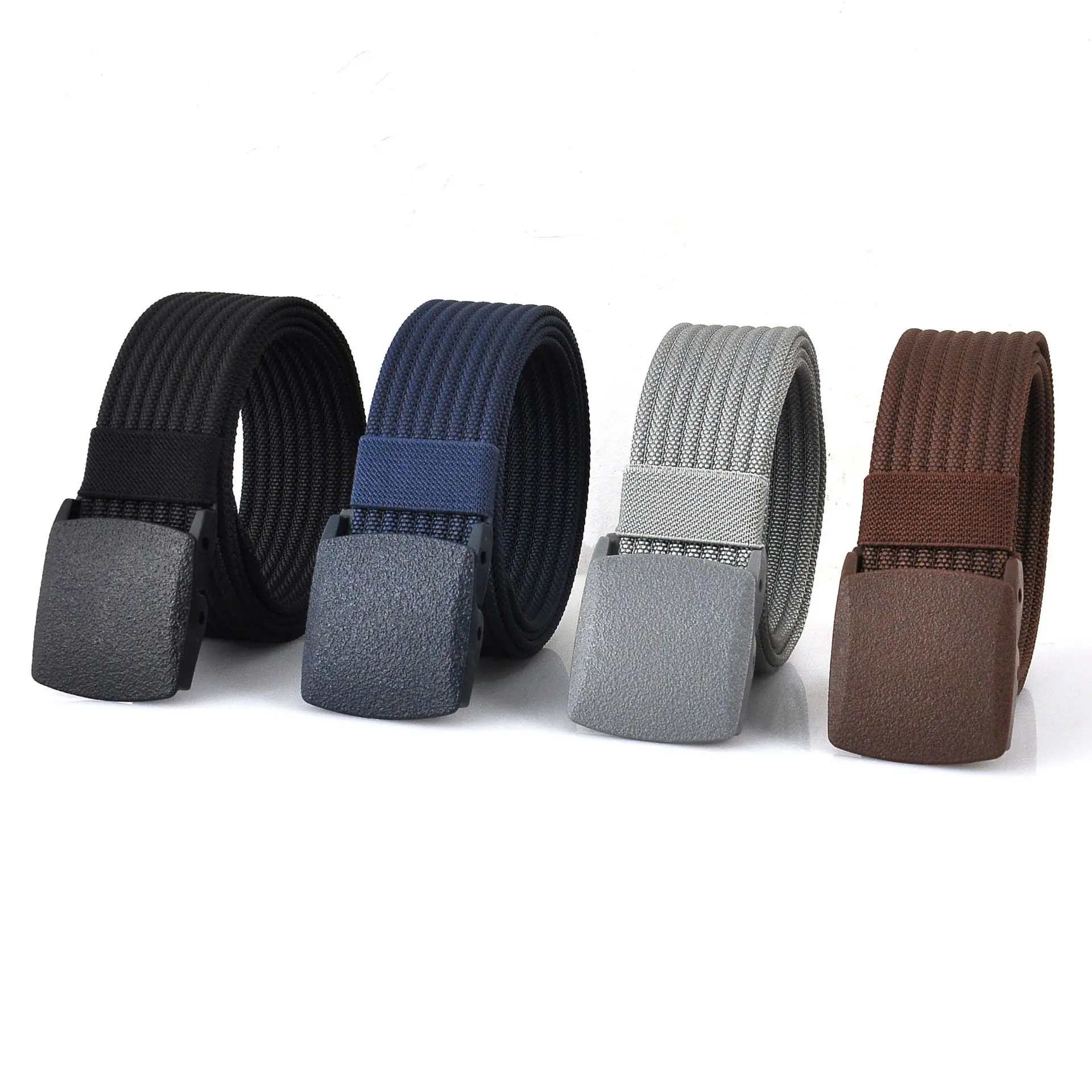 Herrengürtel, modisch, Unisex, Jeansgürtel, verstellbarer Gürtel, Herren, Outdoor, Reisen, taktischer Taillengürtel mit Kunststoffschnalle für Hosen, 120 cm – Detail 3