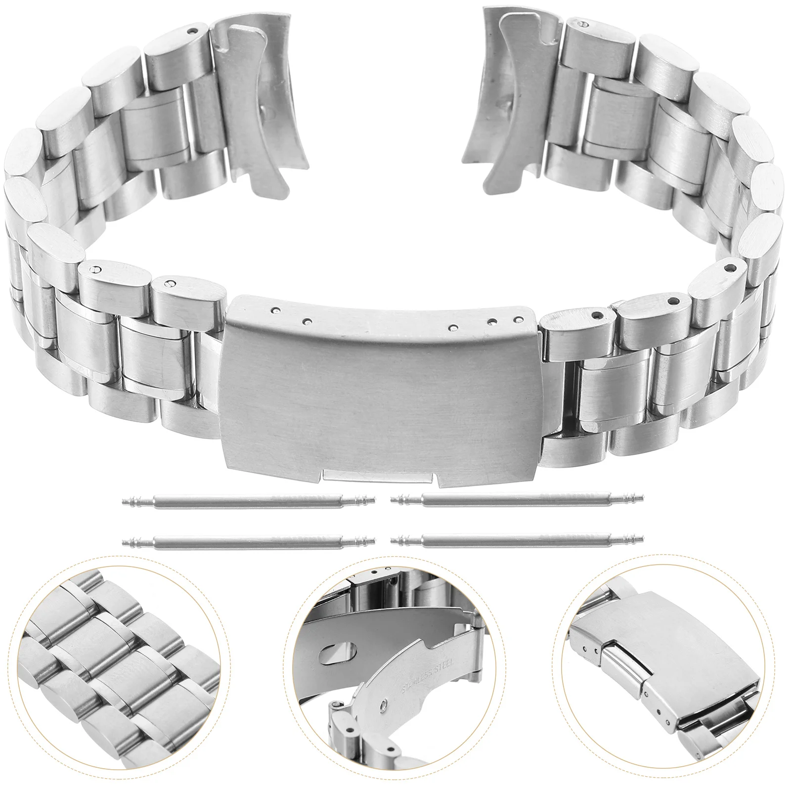 4 قطعة ساعة من الفولاذ المقاوم للصدأ B 20 مللي متر واسعة 175 مللي متر طول 3 5 مللي متر سميكة منحني نهاية Foldover المشبك الفضة الربيع القضبان استبدال مثالي