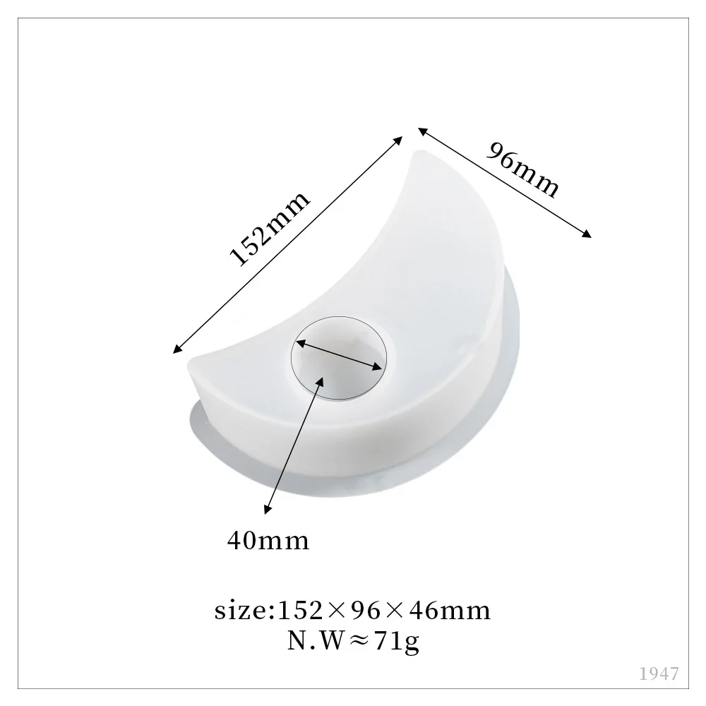 DIY Crystal Epoxy Silicone Mold Moon Shaped Candle Holder High Mirror Oval Heart Rectangular Candlestick Molds For Resin Making