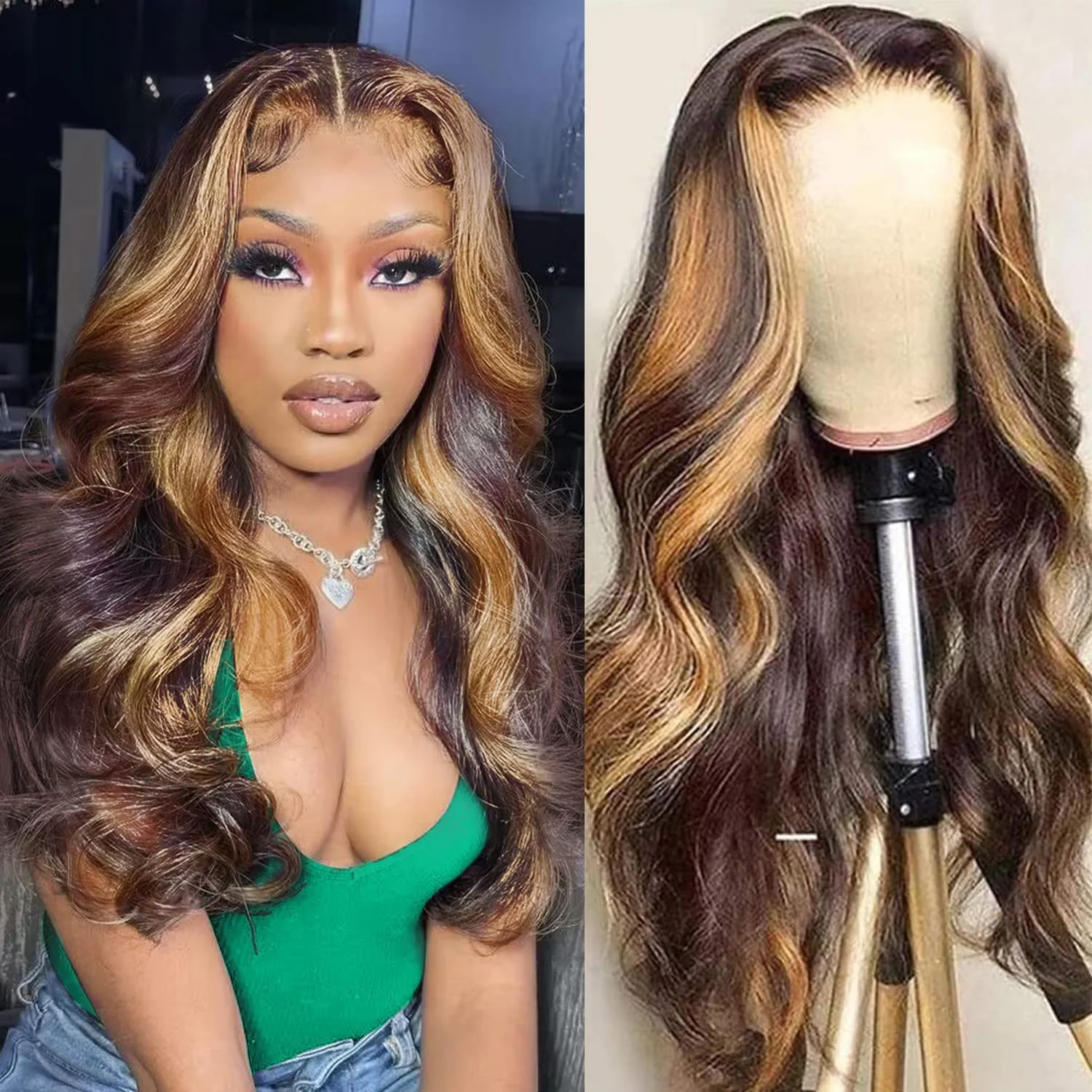 highlight Brazilian 13x4 lace front wig body wave 30 inch colored wigs human hair Wavy 13x6 hd lace frontal wig for women