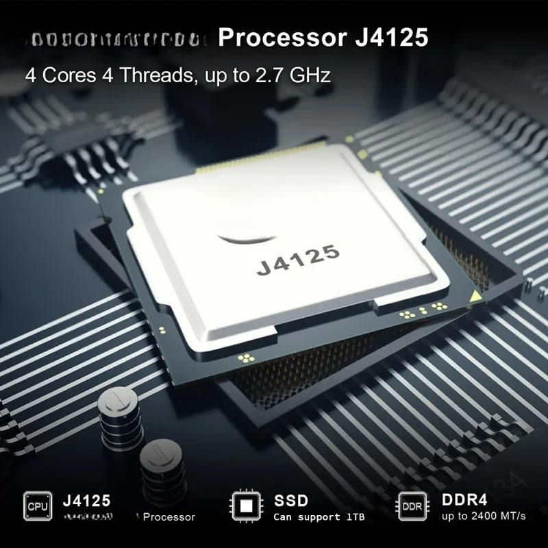 مضيف كمبيوتر صغير J4125، مكتب منزلي صامت للطلاب، كمبيوتر Windows11 نظام كمبيوتر صغير #3