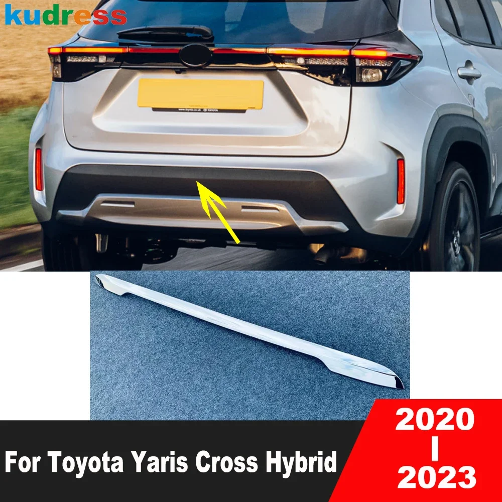 

Накладка на заднюю крышку багажника для Toyota Yaris Cross Hybrid 2020 2021 2022 2023, хромированная накладка на заднюю дверь, автомобильные аксессуары