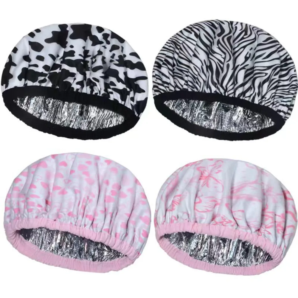 Thickened Self-heating Tin Foil Hat Shower Cap Thermostatic Steam Hair Mask Cap Spontaneous Heating Bathing Cap