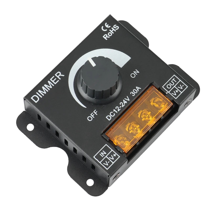 RFリモコン付きワイヤレスLED調光器,3つのキー,単色ストリップライト,DC 12v-24v,30a,360w