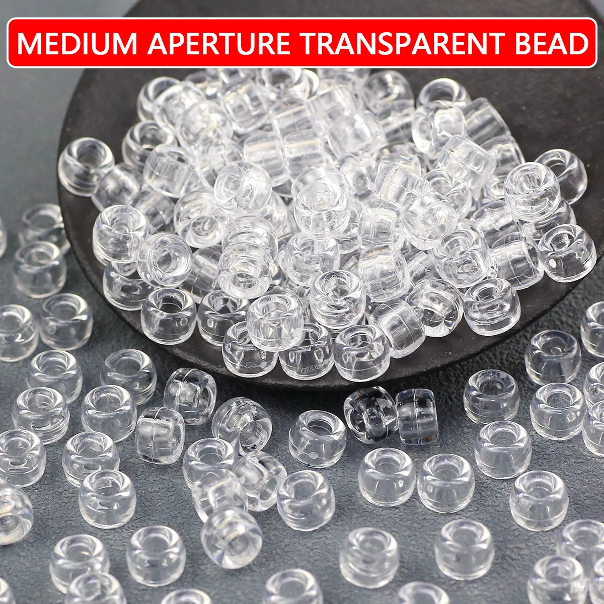 6x9mm White Acrylic Beads with Center Holes Handmade DIY Jewelry Making Loose Stringing Bead Decorative Bracelet Accessories