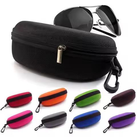 EVA Oxford Cloth Hard Case for Sunglasses Portable Glasses Box for Glasses Zipper Sunglasses Box with Carabiner XKYJD02