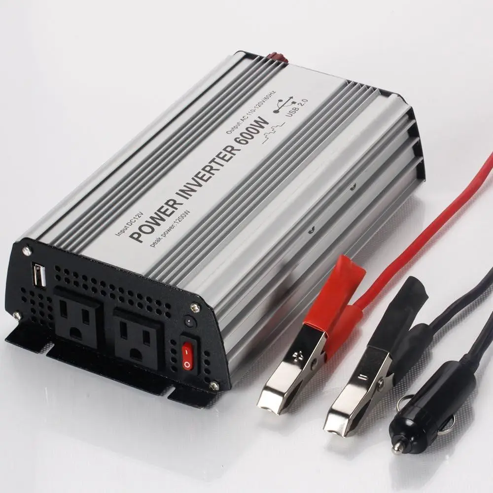 

600W 12V DC to 110-120V AC Car Inverter with USB Adapter