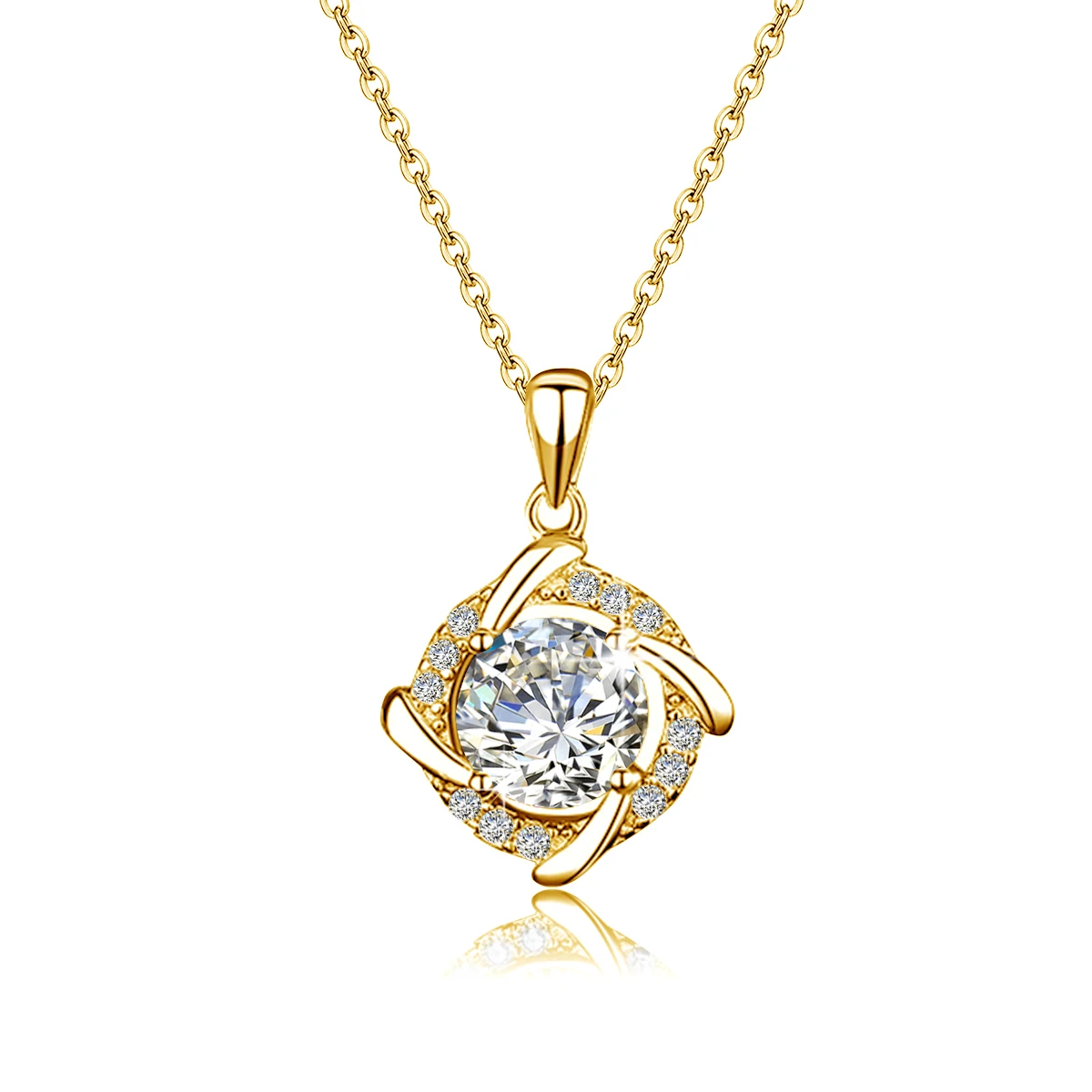 Windmill Moissanite Necklaces For Women Sterling Silver 925 Eternity Designer Luxury Jewelry With Certificate Code Engravement
