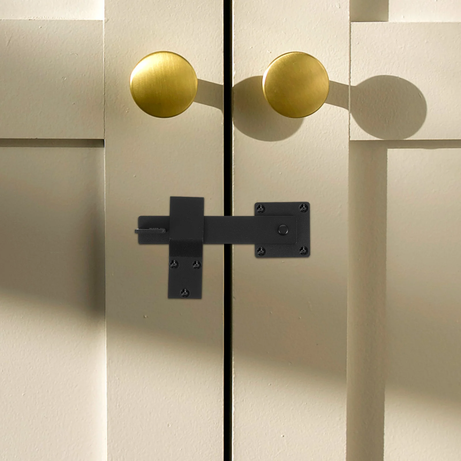 

1Set 360-Degree Rotating Door Latch Lock for Barn Gate Outdoor Fence Wooden Sliding Doors Heavy Duty Metal Hardware Secure Flip