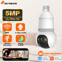 Tuya Wifi 5MP E27 Bulb Camera 360° Panoramic Surveillance Camera LED Lamp Home Security Baby Monitor Color Night Vision IP Cam