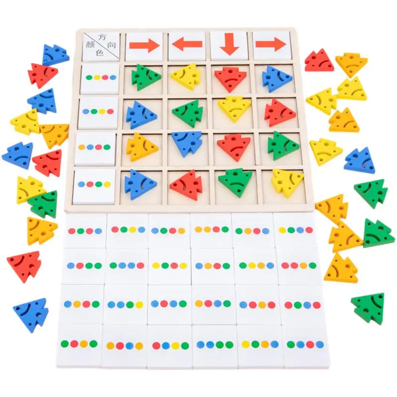 Training Speelgoed Richting Kleur Cognitieve Houten Bordspel Denkvermogen Logic Training Puzzel Vroege Onderwijs Speelgoed Voor Kinderen