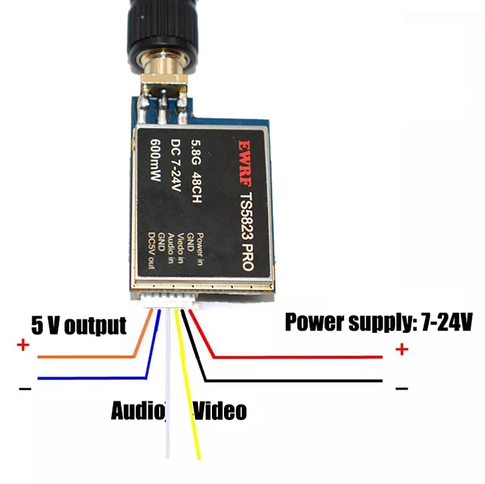 EWRF TS5823 PRO 48CH 600mW Wireless AV Image Transmission Transmitter &1000TVL 2.8mm Camera for RC FPV Quadcopter Aircraft Drone