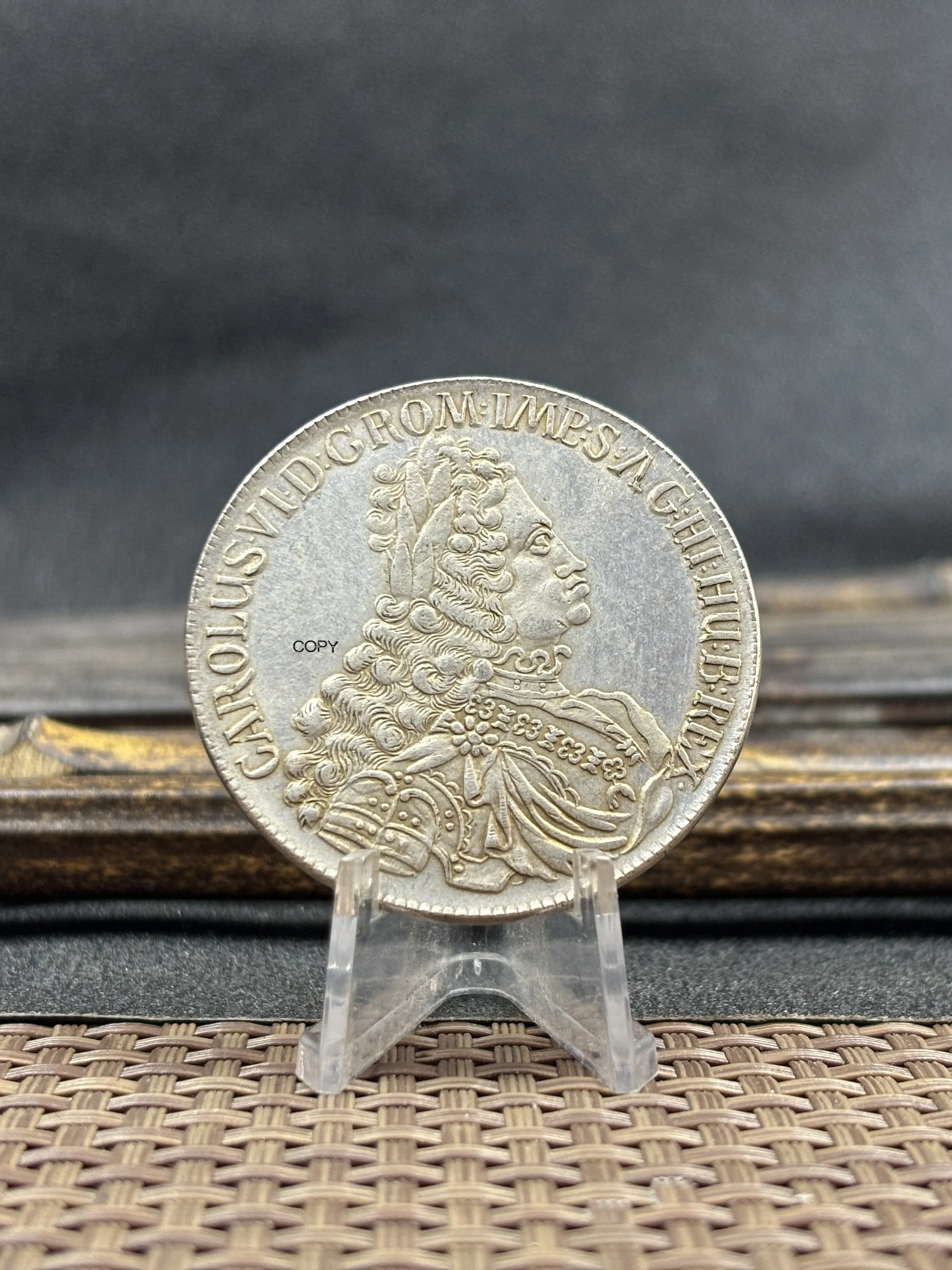 Ámperio austriaco One 1 Thaler 1719 1720 1721 1724 1725 1730 1734 Charles VI Hall copia chapada en plata moneda conmemorativa