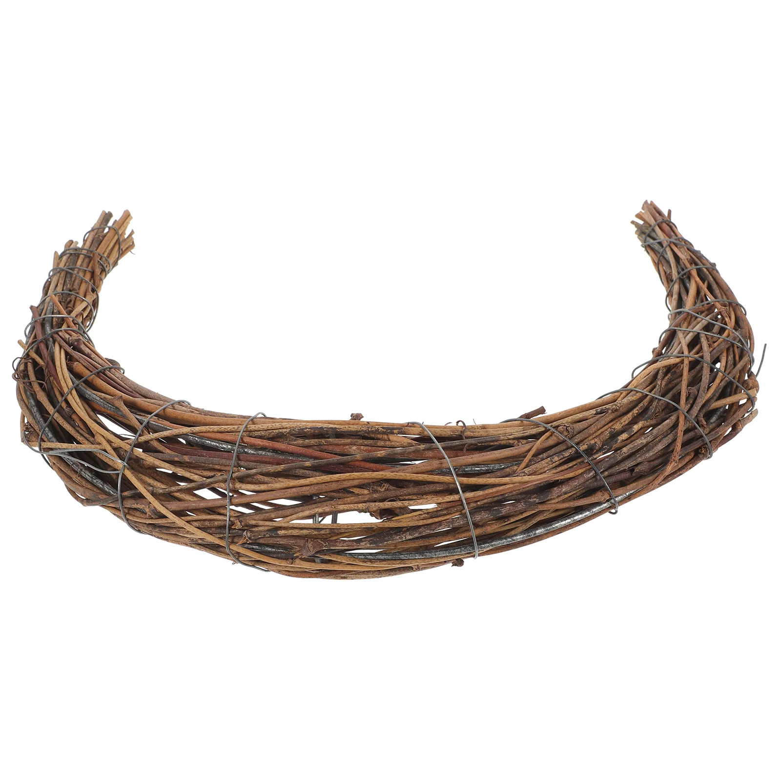 

OKUMEYR Smilax Rattan Moon Wreath Frame Wall Hanging Decor Christmas Garland Craft