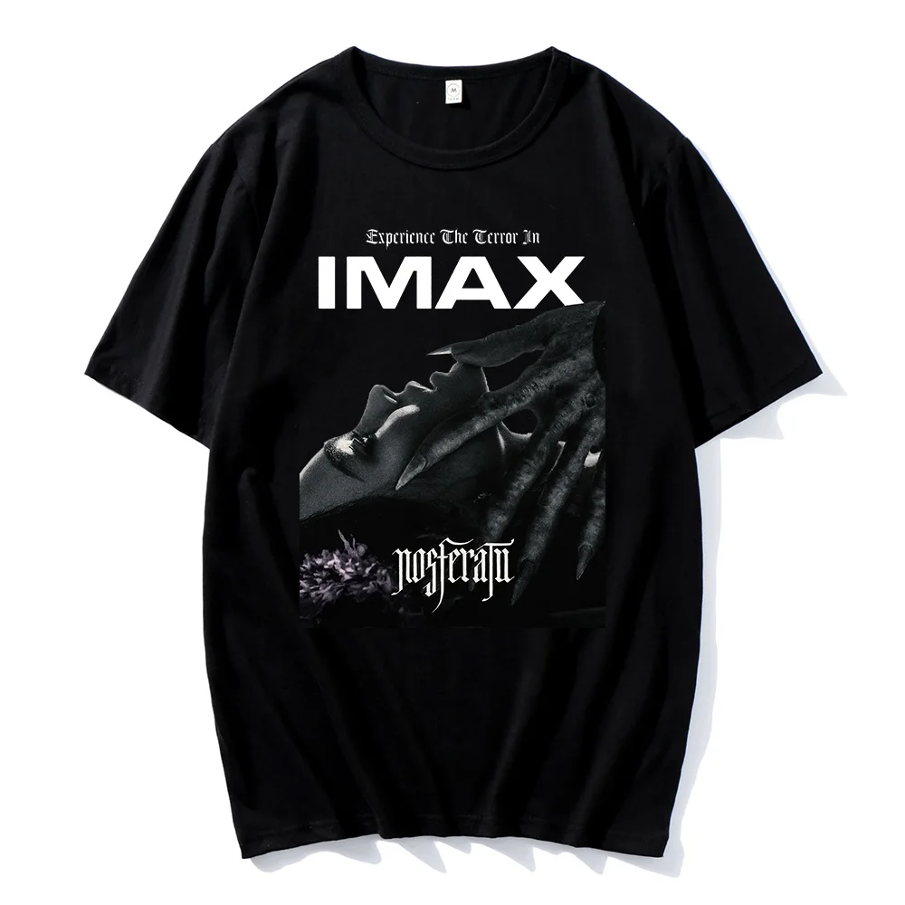 New Nosferatu Tshirts Experience The Horror IMAX Tees Black Metal Men's Tops High Quality Cotton T-Shirt  Unisex Round Neck Tees