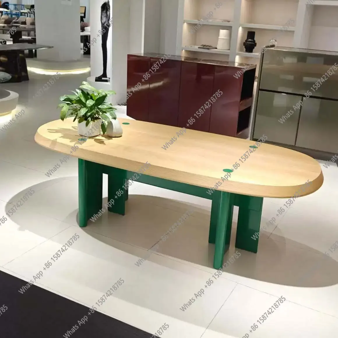 

MX Medieval Style Modern Minimalist Design Oval Rectangular Dining Table French Home Living Room Reception Table Fashion