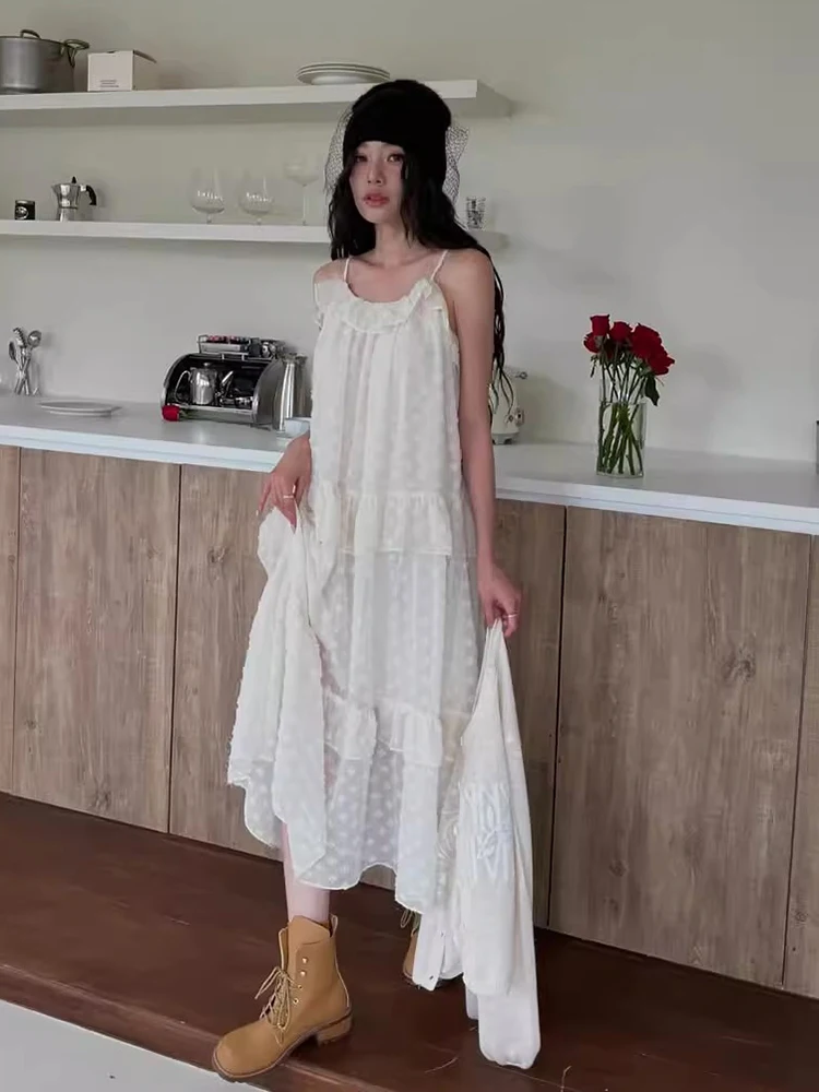 Ele ricamato floreale in chiffon avvolgente Dr donna primavera estate nuova gonna lunga allentata Sle Vaion coreana Sle Dr