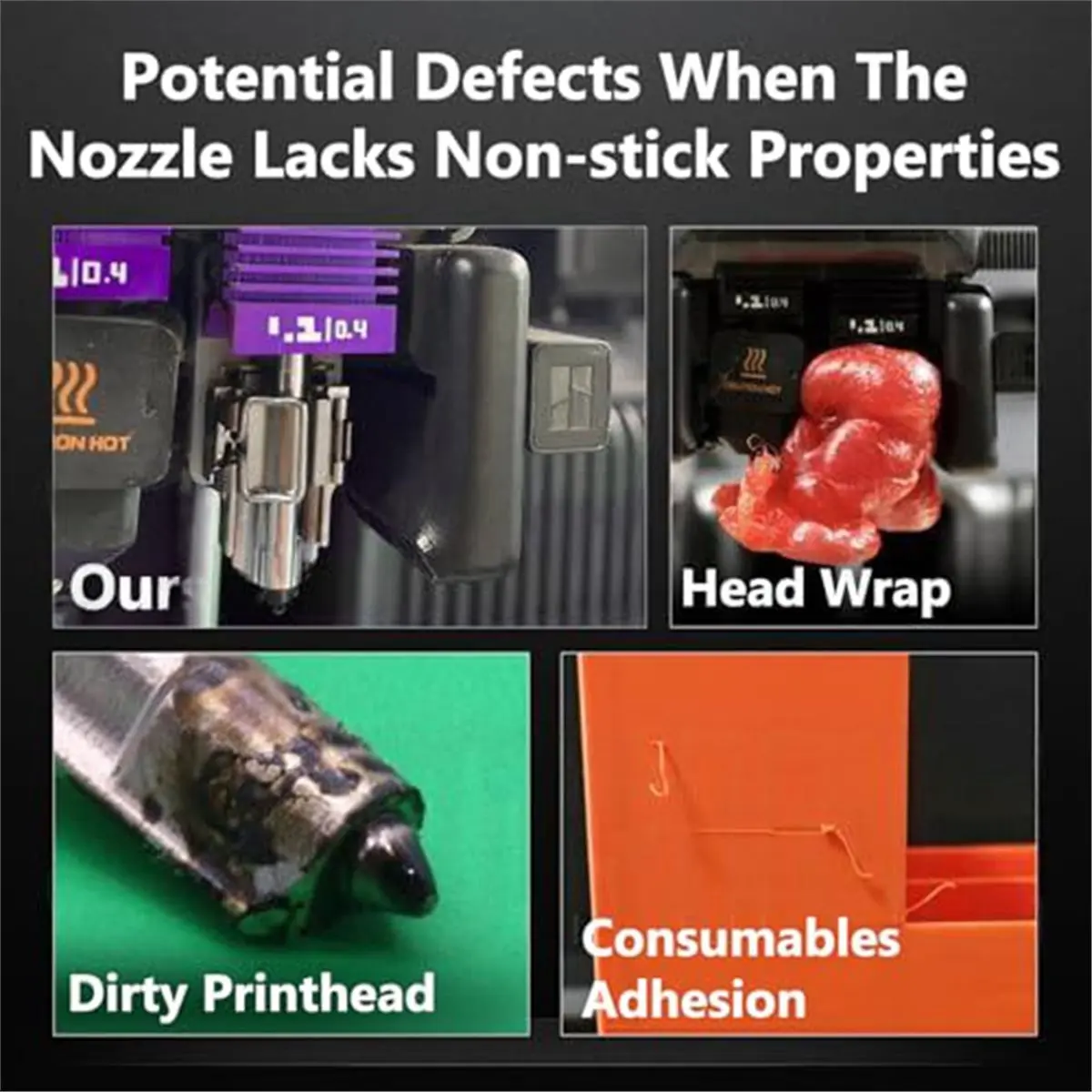 3PK 0.2/0.4/0.6mm MPVD Hotend for X2D /P2S /H2D /H2C /H2S Print Head Anti-Stick Nozzle for A1mini A1 Hotend