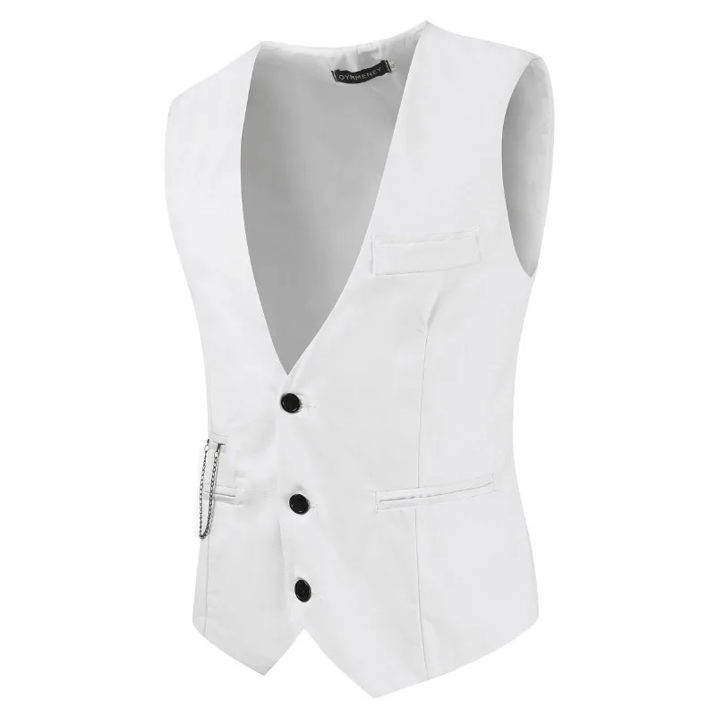 

Men's M960656 groom suit vest men's single-breasted chain decoration British style slim vest vest