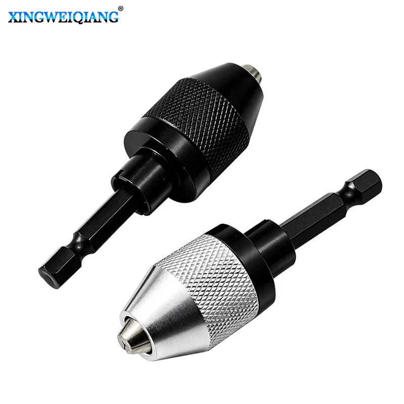 1 PC Hex Shank 3-Jaw Electric Grinder Chuck Aluminum Alloy Rotary Tool Accessory 0.3-6.5mm Clamping Range