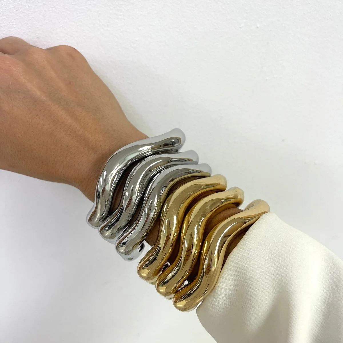 Vintage Irregular Wide Cuff Bangles For Women Hip Hop Punk Gold Silver Color Geometric Metal Bracelets Fashion Jewelry Gift 2025