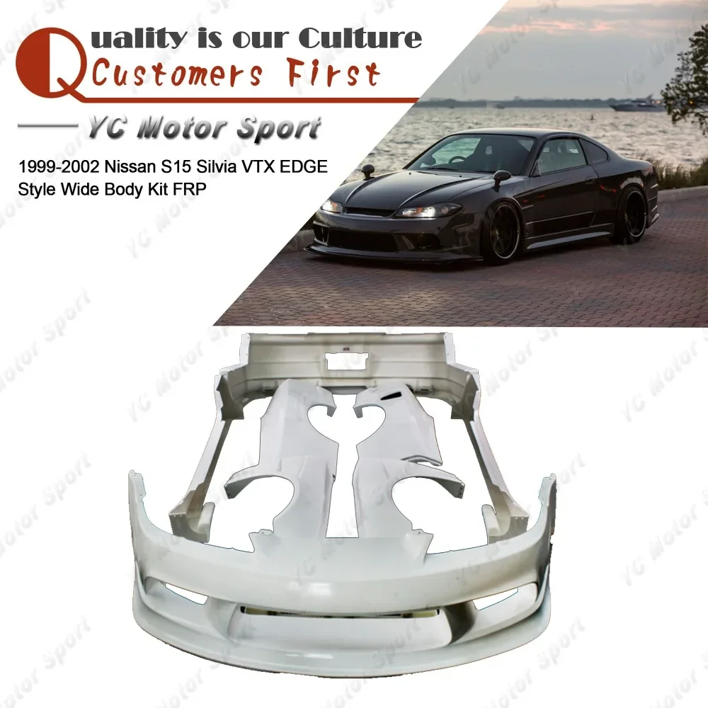 

Комплект обвеса FRP Fiber Glass VTX EDGE Style для S15 Silvia 1999-2002 годов выпуска: передний и задний бамперы, расширители арок, боковые пороги.