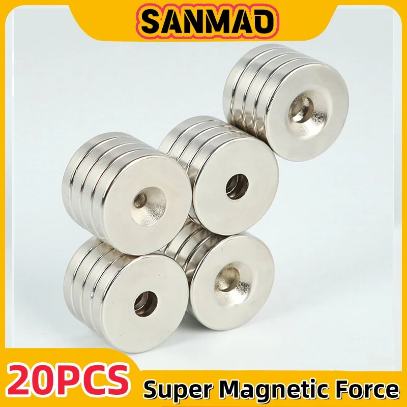 SanMao 3/5/10Pcs 12x3-3 Super Strong Neodymium Round Magnet With Hole 12mm x 3mm - 3mm NdFeB Powerful Permanent Magnetic imanes