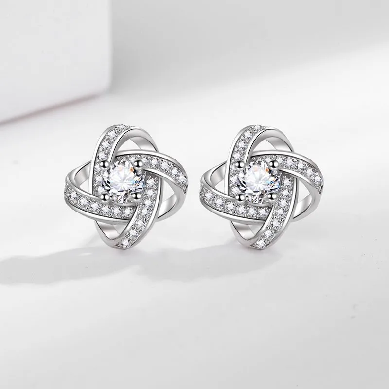 

New 925 Sterling Silver Earrings 5A Zircon for Women Top Quality Wedding Engagement Jewelry Stud Earrings Party Gifts